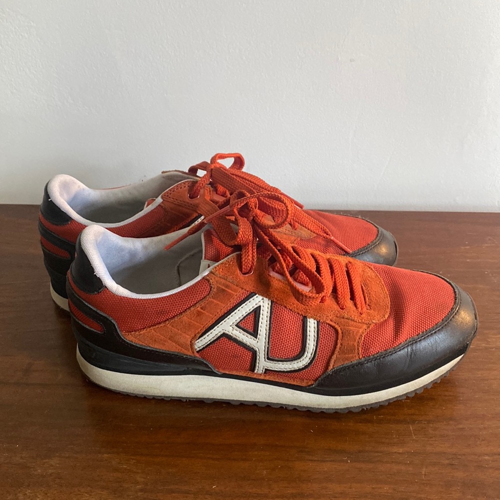 Armani Jeans Red and Black Lace-up Sneakers